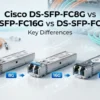 Cisco DS-SFP-FC8G vs DS-SFP-FC16G vs DS-SFP-FC32G: Key Differences