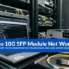 Troubleshooting a Cisco 10G SFP module with transceiver detail output on a switch
